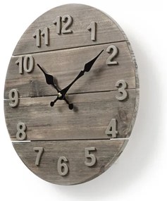 Nedis CLWA002WD30 - Nástenné hodiny 1xAA/1,5V smrek 30 cm