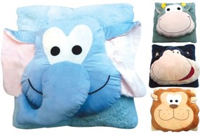 Detský vankúš CUDDLI FRIENDS 70x70 cm plyšový - viac farieb Farba: Modrá