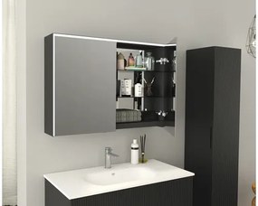 Zrkadlová skrinka Jungborn QUATTRO / SEDICI / NOVE 100 x 20 x 70 cm čierna matná