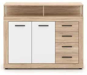 Komoda RUNA dub sonoma/biela