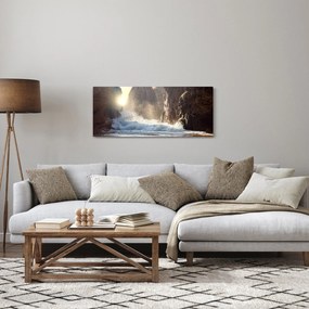 Obraz - Skaly a vlny oceánu (120x50 cm)