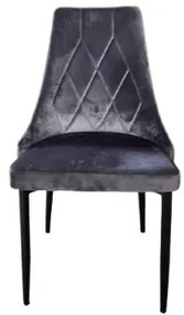 Sammer Zamatová stolička v sivej farbe do kuchyne LR08 Glamour tmavosiva