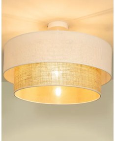 Prisadený luster BORHO 1xE27/60W/230V biela/juta