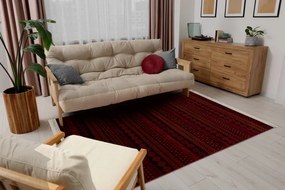 Koberec ORIENT 5132 so strapcami / orientálny, bordový / čierny
