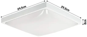 ECOLIGHT LED stropné svietidlo 2xE27 štvorcové biele + 2x E27 10W neutrálna biela žiarovka