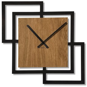 Dekorstudio Moderné drevené hodiny na stenu SQUARES