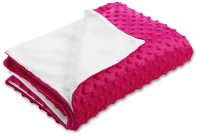 Biante Detská obojstranná deka Minky bodky/Polar MKP-018 Purpurová 75x100 cm