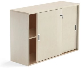 Kancelárska skriňa s posuvnými dverami MODULUS XL, 800x1200 mm, breza