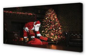 Obraz na plátne Ozdoby na vianočný stromček darčeky Claus 120x60 cm