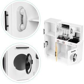 Veľká drevená kuchynka pre deti + zvuky svetiel ECOTOYS