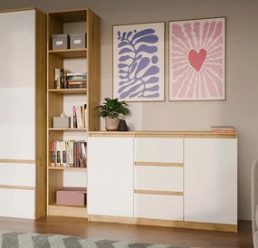 Komoda Malwa 2D3S 120 cm dub artisan/bílá