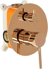 Rea Lungo, podomietková sprchová súprava s vaňovou výlevkou + box, medená lesklá, REA-P7998