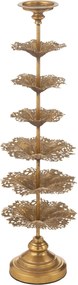 Zlatý kovový svietnik v tvare stromčeka Tree Flower L – 22*22*79,5 cm