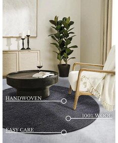 Tmavosivý ručne tkaný vlnený okrúhly koberec ø 200 cm Francois – Villeroy&amp;Boch