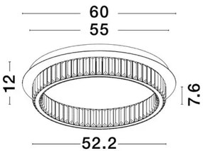 Stropné svietidlo LED so stmievaním Aurelia 60 Chrome