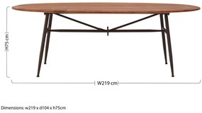 Jedálenský stôl z orechového dreva 104x219 cm New Foundry – Premier Housewares