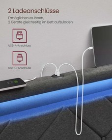 Manželská postel s LED osvetlením RMB828G02
