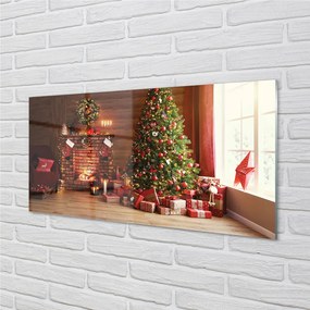 Nástenný panel  Krbové darčeky vianočné stromčeky 120x60 cm