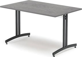 Jedálenský stôl, 1200x800 mm, tmavošedé linoleum, čierna