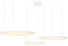 Moderný luster Halo 100+80+60 CCTbiela s diaľkovým ovládaním