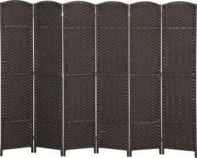 HOMCOM 6-panelový skladací paraván 240x170 cm pre obývaciu izbu, spálňu a kanceláriu - Hnedý | Aosom