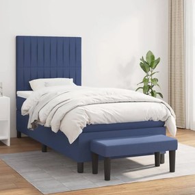 Boxspring posteľ s matracom modrá 100x200 cm látka 3136739
