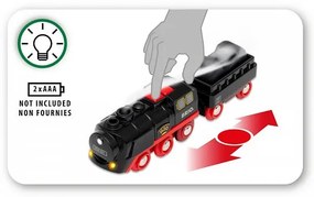 Brio - Parná lokomotíva s vodnou nádržou na batérie