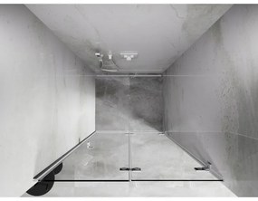 Mexen, Mexen Lunar-F pravé sklápacie sprchové dvere 75 cm, transparentné, biele - 836-075-000-20-00-P