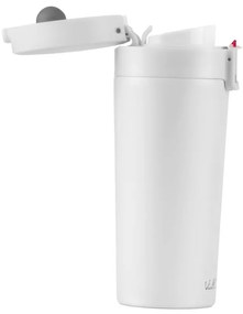 Biely cestovný termohrnček Vialli Design Fuori, 400 ml