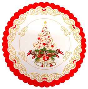 Vianočný okrúhly obrus Homa TREE red Ø 35 cm