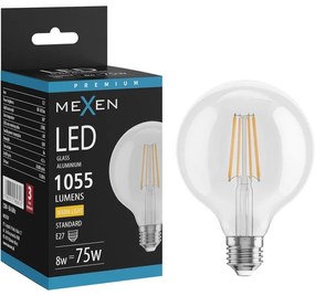 Mexen Vintis, LED žiarovka E27, G95, 8W, Teplá - 2700K, 1055 lm, číra - L157-E27-0827-00