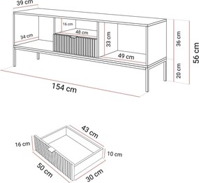 TV stolík CORA čierna matná
