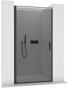 CERANO - Sprchové krídlové dvere Porte L/P - 8 mm - čierna matná, grafitové sklo - 90x195 cm, CER-CER-8050BD7249