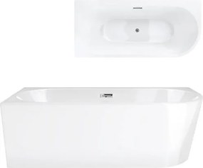 Rohová vaňa Corsan Intero 150 Montáž ľavá Korok klik-klak Chróm