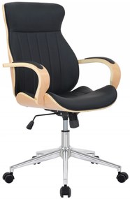 Design-Shop Kancelárska stolička Melilla - drevo natura - Čierna