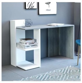 Písací stôl MARLO sivý betón/biela