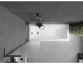 Mexen Next L, 1-krídlová vaňová zástena 50 x 150 cm, 6mm sklo námraza, grafitový profil, 895-050-000-03-30-95
