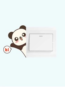 Veselá Stena Samolepka na stenu na stenu na vypínač Panda