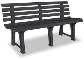vidaXL Záhradná lavička 145,5 cm, plast, antracitová