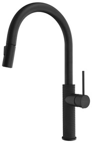 Sapho - Drezová batéria s vyťahovacou sprškou FLAWO matná čierna