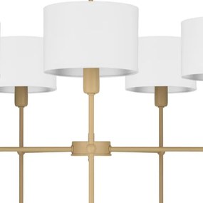 Luster na tyči MADELA 5xE14/40W/230V biela/béžová