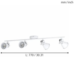 Eglo 98396 - LED Bodové svietidlo SERAS 4xLED/3,3W/230V