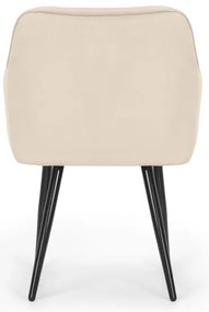 Sada dvoch jedálenských stoličiek FLORENCE zamatové, béžové / čierne nohy (2 ks)