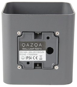 Moderná nástenná lampa tmavosivá vrátane LED IP54 štvorcová - Evi