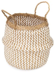 Svetlý úložný košík z morskej trávy Compactor Zic Zac, ⌀ 27 cm
