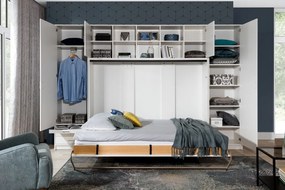 Sklápacia posteľ 90x200 New Elegance - Biely lesk