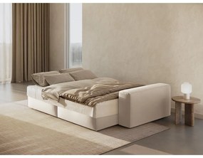 Béžová zamatová rozkladacia/s úložným priestorom pohovka 247 cm Jodie – Micadoni