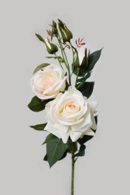 Bledokrémová umelá ruža trsová 85cm