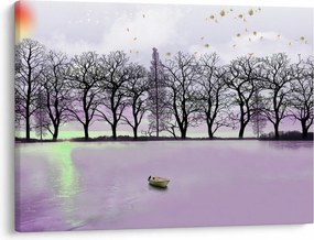 Obraz - Pramice na jazere (70x50 cm)