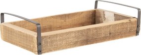 3 ks dekoratívne servírovacích tácok z recyklovaného dreva s kovovými ušami - 35 * 20 * 5/30 * 15 * 5/25 * 10 * 5 cm